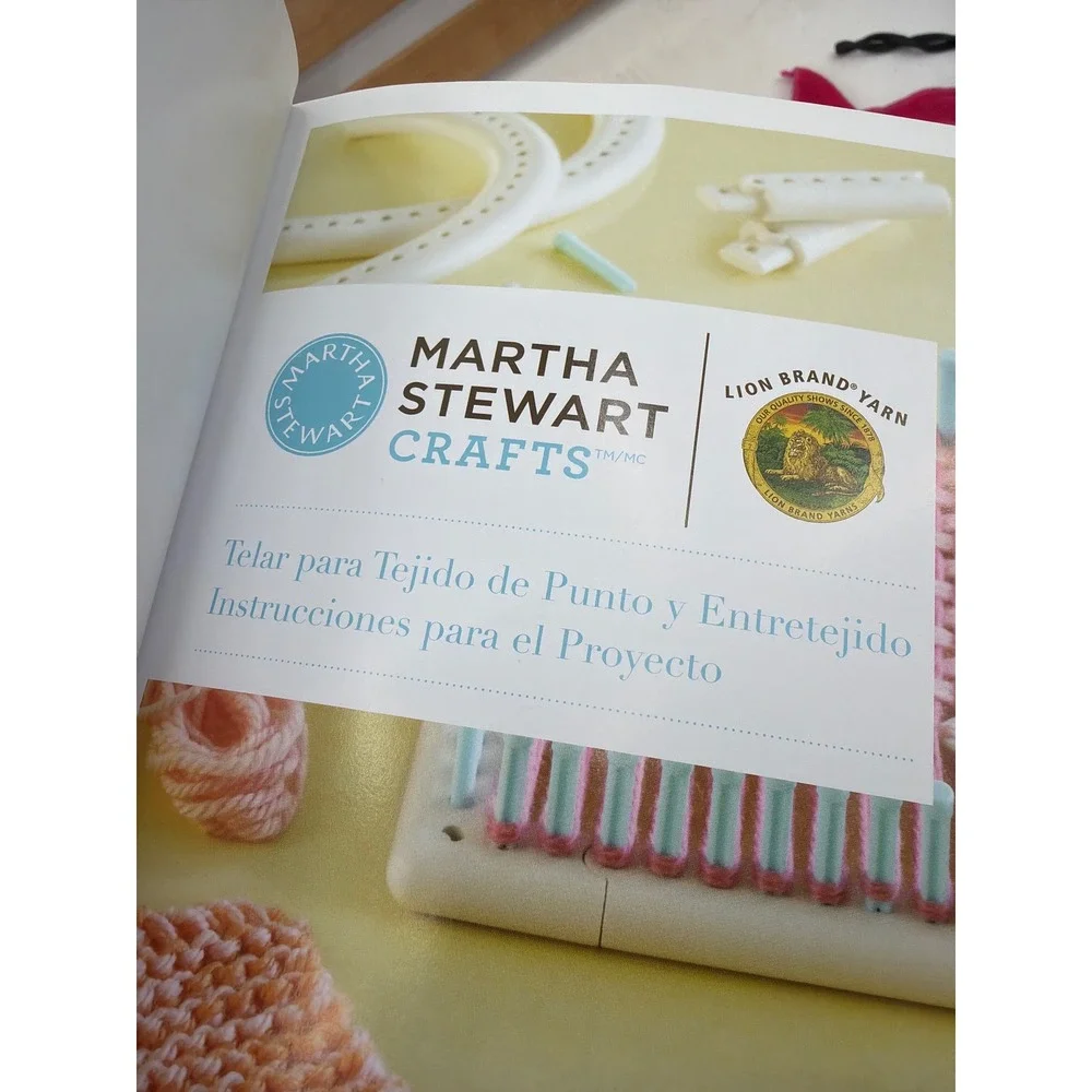 Martha Stewart Crafts Lion Brand Yarn Knit & Weave Loom Kit Instructions Booklet